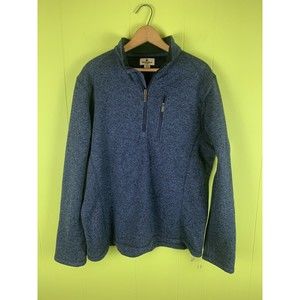 Vintage Woolrich Men's Pullover Jacket XL Blue 1/4 Zip Long Sleeve Pocket